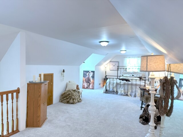 4600 S Tahoe Trl, Crawfordsville, IN 47933 - carpeted bedroom featuring lofted ceiling