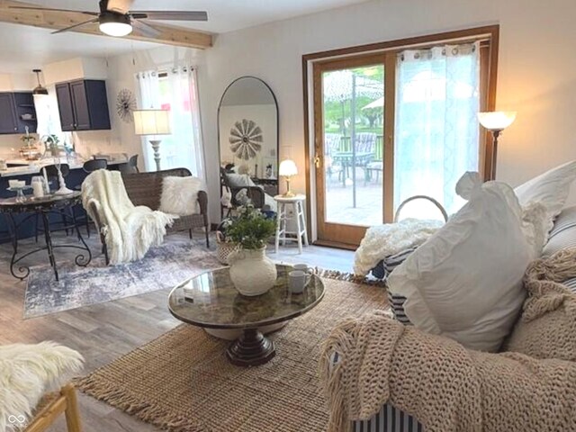 4600 S Tahoe Trl, Crawfordsville, IN 47933 - living area featuring ceiling fan and light wood-style floors