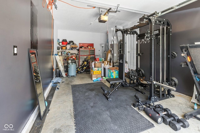 508 Jefferson, Coatesville, IN 46121 - exercise area with a garage