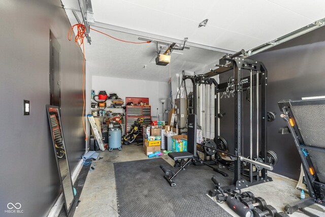 508 Jefferson, Coatesville, IN 46121 - workout room featuring a garage