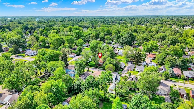 1523 E Mills Ave, Indianapolis, IN 46227 - aerial perspective of suburban area featuring a heavily wooded area