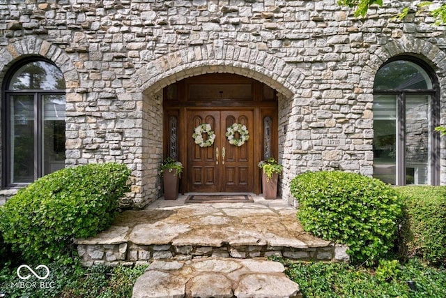 11715 Landings Dr, Indianapolis, IN 46256 - entrance to property featuring stone siding