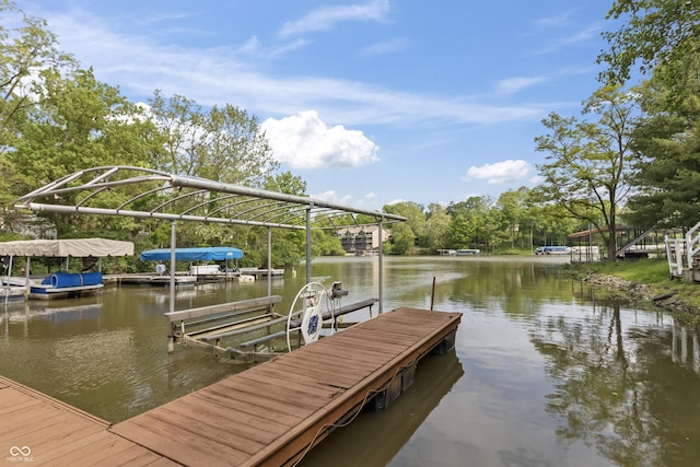 11226 Blackwalnut Pt, Indianapolis, IN 46236 - dock featuring a water view and boat lift