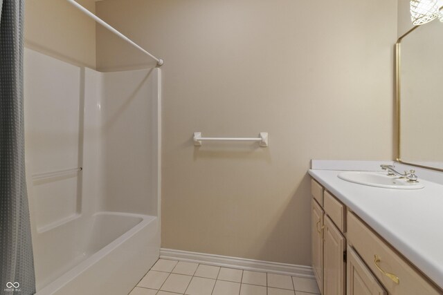 11226 Blackwalnut Pt, Indianapolis, IN 46236 - full bathroom featuring tile patterned flooring, baseboards, vanity, and shower / washtub combination