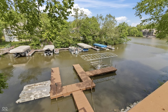 11226 Blackwalnut Pt, Indianapolis, IN 46236 - dock featuring a water view and view of scattered trees