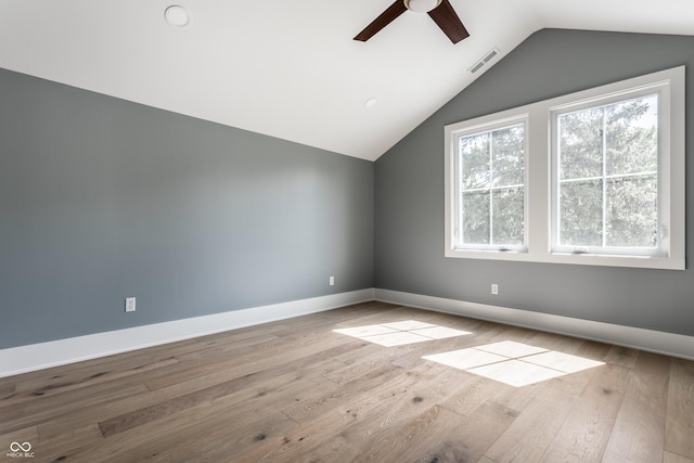 5682 Broadway St, Indianapolis, IN 46220 - additional living space featuring ceiling fan, lofted ceiling, wood finished floors, and baseboards
