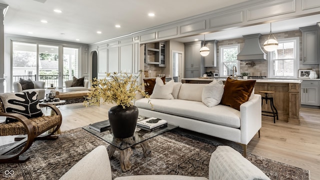 5682 Broadway St, Indianapolis, IN 46220 - living area with light wood finished floors and recessed lighting