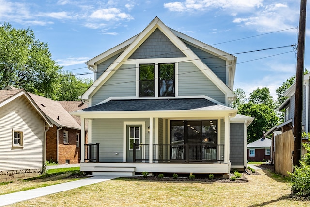 5682 Broadway St, Indianapolis, IN 46220 - view of front of home with a porch and roof with shingles