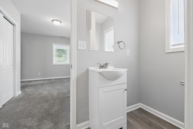 2030 Houston St, Indianapolis, IN 46218 - bathroom with baseboards and vanity
