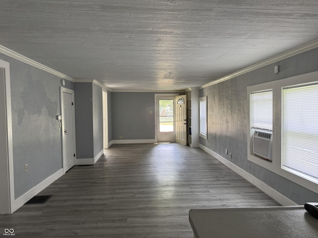 3342 Foltz St, Indianapolis, IN 46221 - unfurnished room with crown molding, wood finished floors, and cooling unit