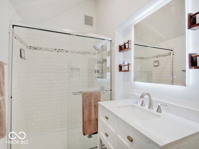 3659 Watson Rd, Indianapolis, IN 46205 - bathroom with a stall shower and vanity