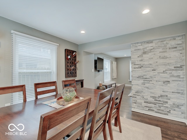 3659 Watson Rd, Indianapolis, IN 46205 - dining room with wood finished floors, baseboards, and recessed lighting