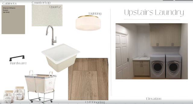 120 First Ave SE, Carmel, IN 46032 - laundry room with cabinet space and washing machine and dryer