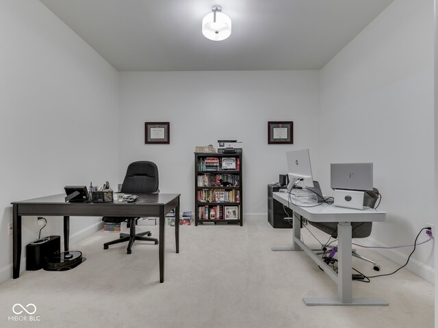 222 N E St Unit 103, Indianapolis, IN 46204 - carpeted home office featuring baseboards