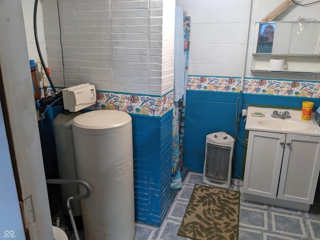 7114 Locust Lake W Dr, Spencer, IN 47460 - bathroom featuring vanity and concrete block wall