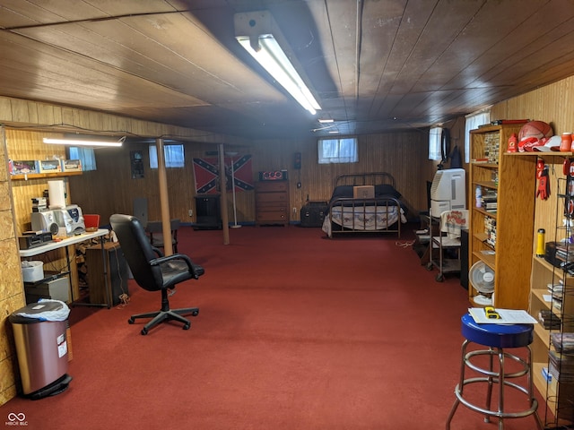 7114 Locust Lake W Dr, Spencer, IN 47460 - bedroom with wood walls and carpet