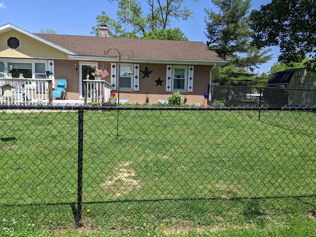 7114 Locust Lake W Dr, Spencer, IN 47460 - single story home featuring brick siding, a chimney, and a shingled roof