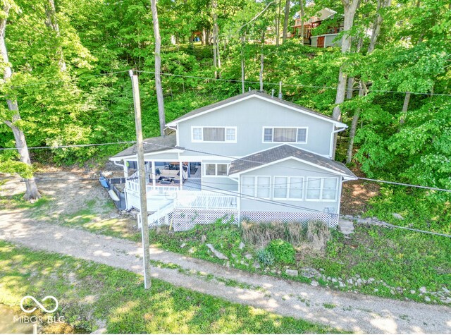 5078 Evergreen Ln, Gosport, IN 47433 - view of front of home featuring a deck