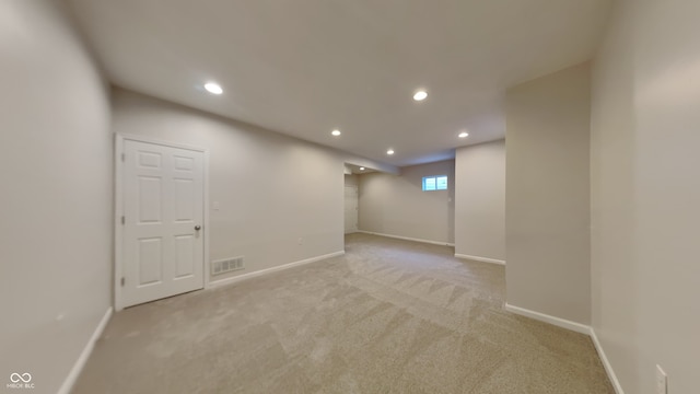 12878 Ari Ln, Fishers, IN 46037 - basement with recessed lighting, carpet floors, and baseboards