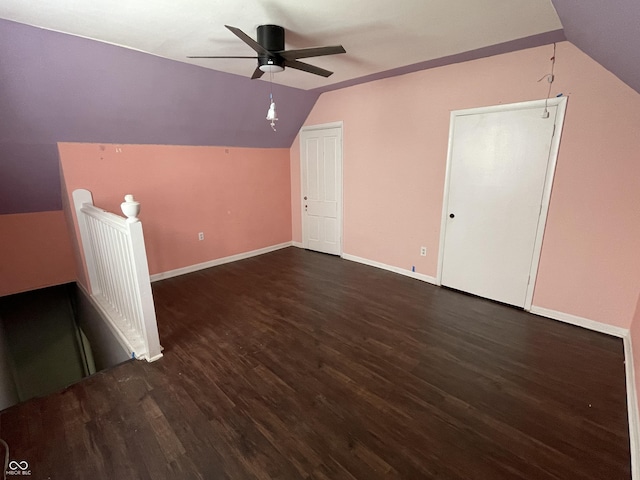 1164 Groff Ave, Indianapolis, IN 46222 - bonus room with vaulted ceiling, ceiling fan, wood finished floors, and baseboards