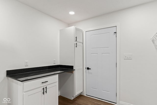5003 W 900 N, Dupont, IN 47231 - laundry room with dark wood-style flooring and recessed lighting