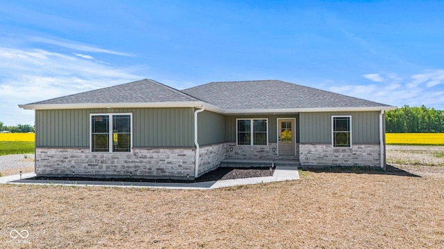 5003 W 900 N, Dupont, IN 47231 - ranch-style home featuring stone siding and roof with shingles