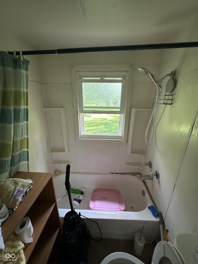 1801 E 16th St, Muncie, IN 47302 - full bathroom with shower / tub combo with curtain and toilet
