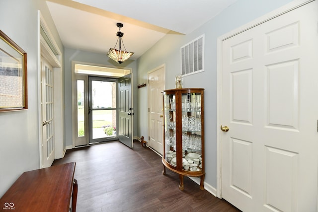 938 Weeping Way Ln, Avon, IN 46123 - entryway featuring dark wood-style floors and baseboards
