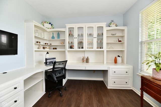 938 Weeping Way Ln, Avon, IN 46123 - office space with built in desk and dark wood-style floors