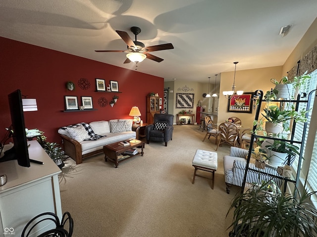 5486 Lipizzan Ln, Plainfield, IN 46168 - living area with carpet flooring and a ceiling fan
