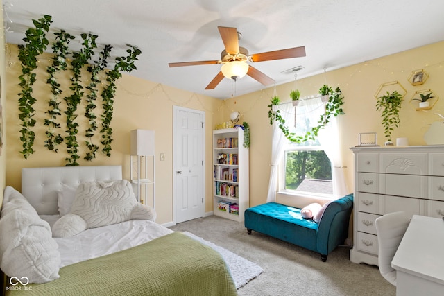 5145 Greenside Dr, Indianapolis, IN 46235 - bedroom featuring light carpet and a ceiling fan
