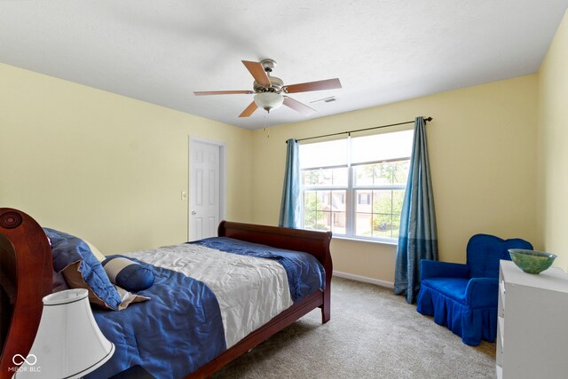 5145 Greenside Dr, Indianapolis, IN 46235 - bedroom featuring carpet floors, baseboards, and a ceiling fan