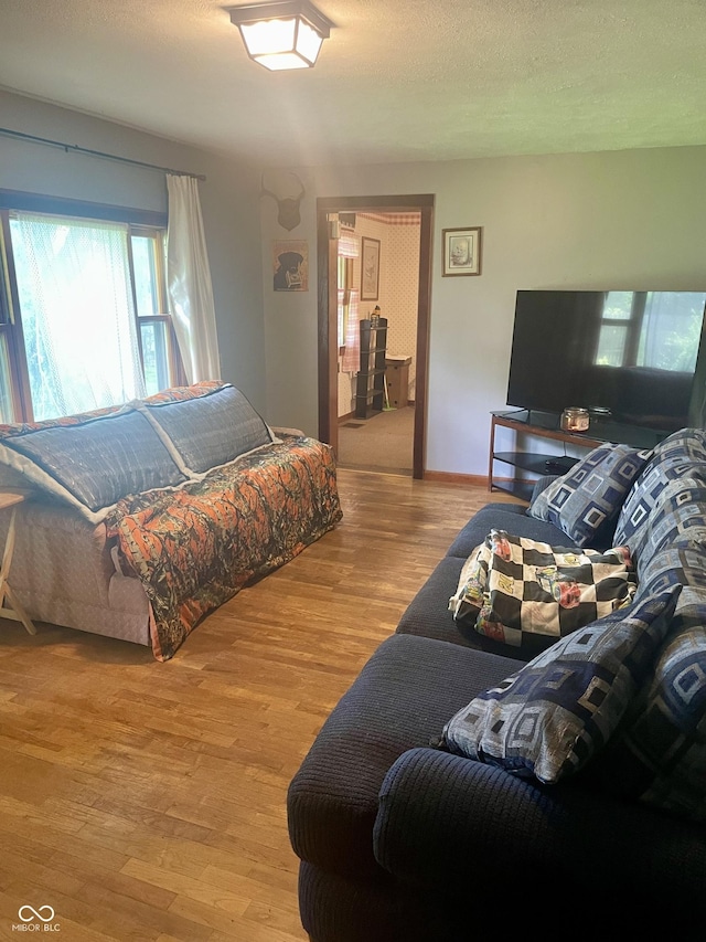 living room featuring light wood-style flooring