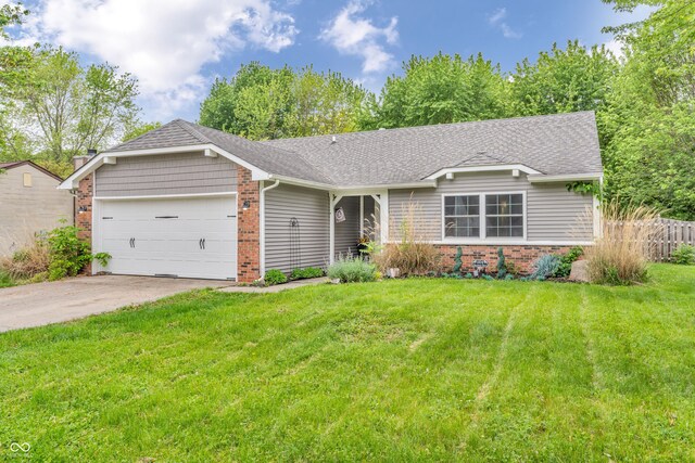 1104 Briarwood Dr, Brownsburg, IN 46112 - single story home featuring brick siding, an attached garage, concrete driveway, and roof with shingles