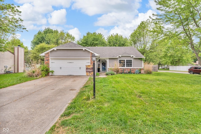 1104 Briarwood Dr, Brownsburg, IN 46112 - ranch-style home featuring a garage, driveway, brick siding, and roof with shingles