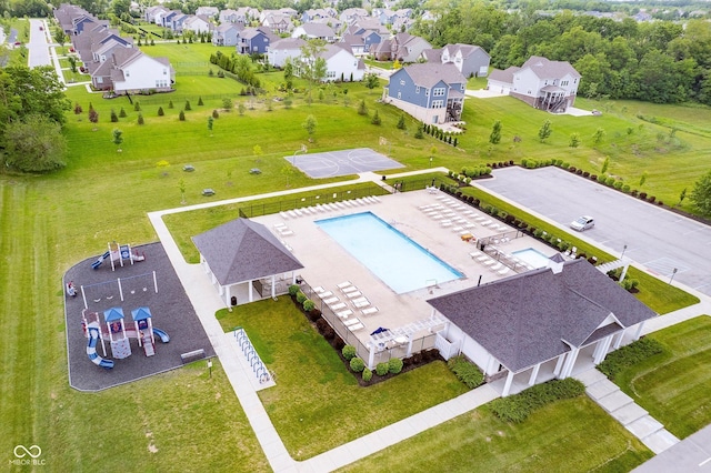 7077 Antiquity Dr, Carmel, IN 46033 - bird's eye view of a pool area