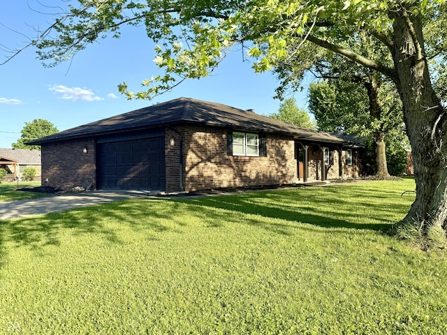 1328 N 300 E, Anderson, IN 46012 - ranch-style home featuring brick siding, a front lawn, and a garage
