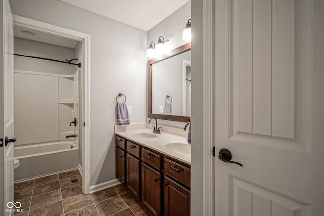 548 Gosford Ct, Westfield, IN 46074 - full bathroom featuring double vanity and washtub / shower combination