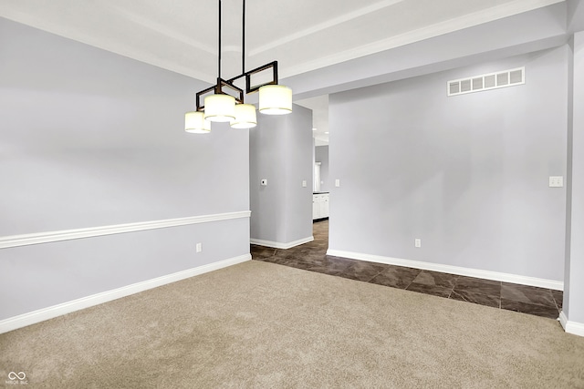 7513 Pine Royal Dr, Indianapolis, IN 46256 - empty room featuring dark carpet and baseboards