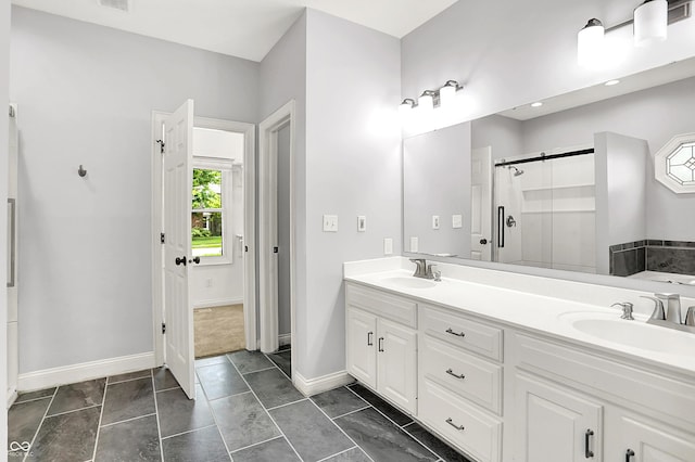 7513 Pine Royal Dr, Indianapolis, IN 46256 - full bathroom featuring a shower stall, double vanity, and a tub
