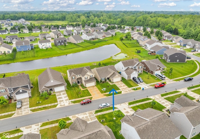 10731 Jimmy Lake Dr, Indianapolis, IN 46239 - aerial perspective of suburban area with a large body of water