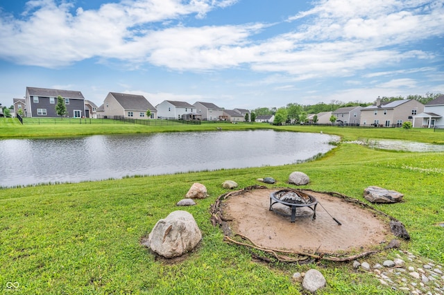 10731 Jimmy Lake Dr, Indianapolis, IN 46239 - water view featuring nearby suburban area and a fire pit