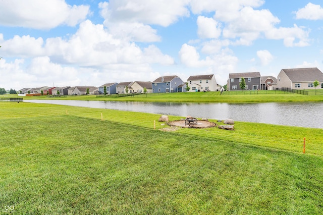 10731 Jimmy Lake Dr, Indianapolis, IN 46239 - water view with a fire pit and nearby suburban area