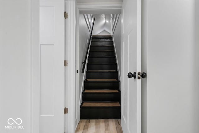 450 Historic Pleasant St, Noblesville, IN 46060 - stairway featuring wood finished floors