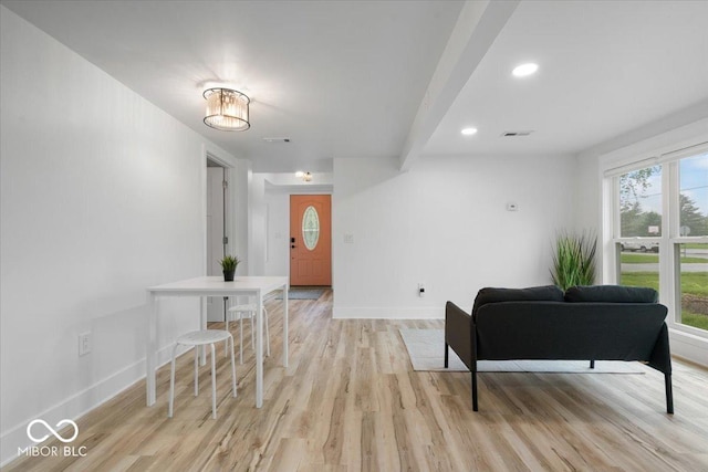 450 Historic Pleasant St, Noblesville, IN 46060 - entryway featuring light wood-type flooring, baseboards, and recessed lighting