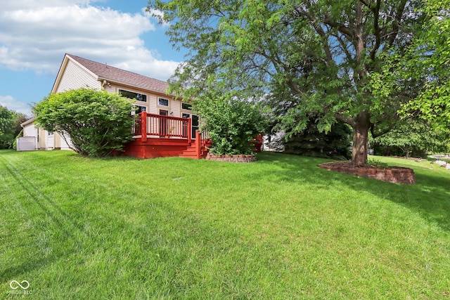 7970 Cobblesprings Dr, Avon, IN 46123 - view of green lawn featuring a deck