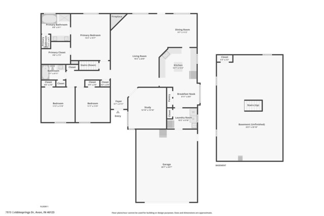 7970 Cobblesprings Dr, Avon, IN 46123 - home floor plan