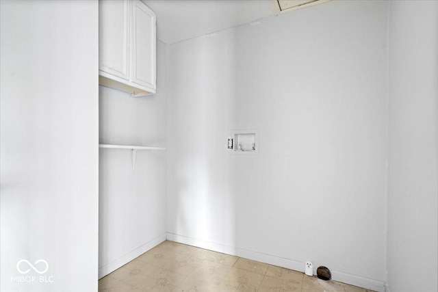 659 Carson Ct, Carmel, IN 46033 - laundry room featuring cabinet space, washer hookup, baseboards, and light floors
