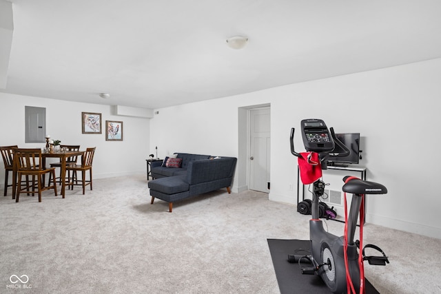 609 E 39th St, Indianapolis, IN 46205 - workout area with carpet and electric panel