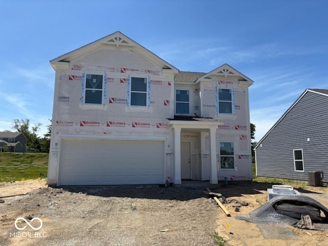 3897 Berkdale Ct, Columbus, IN 47203 - unfinished property with central AC, a garage, and dirt driveway